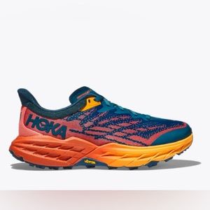 HOKA Women’s Speedgoat 5 Trail Running Shoe in Blue Coral/Camellia US 9B